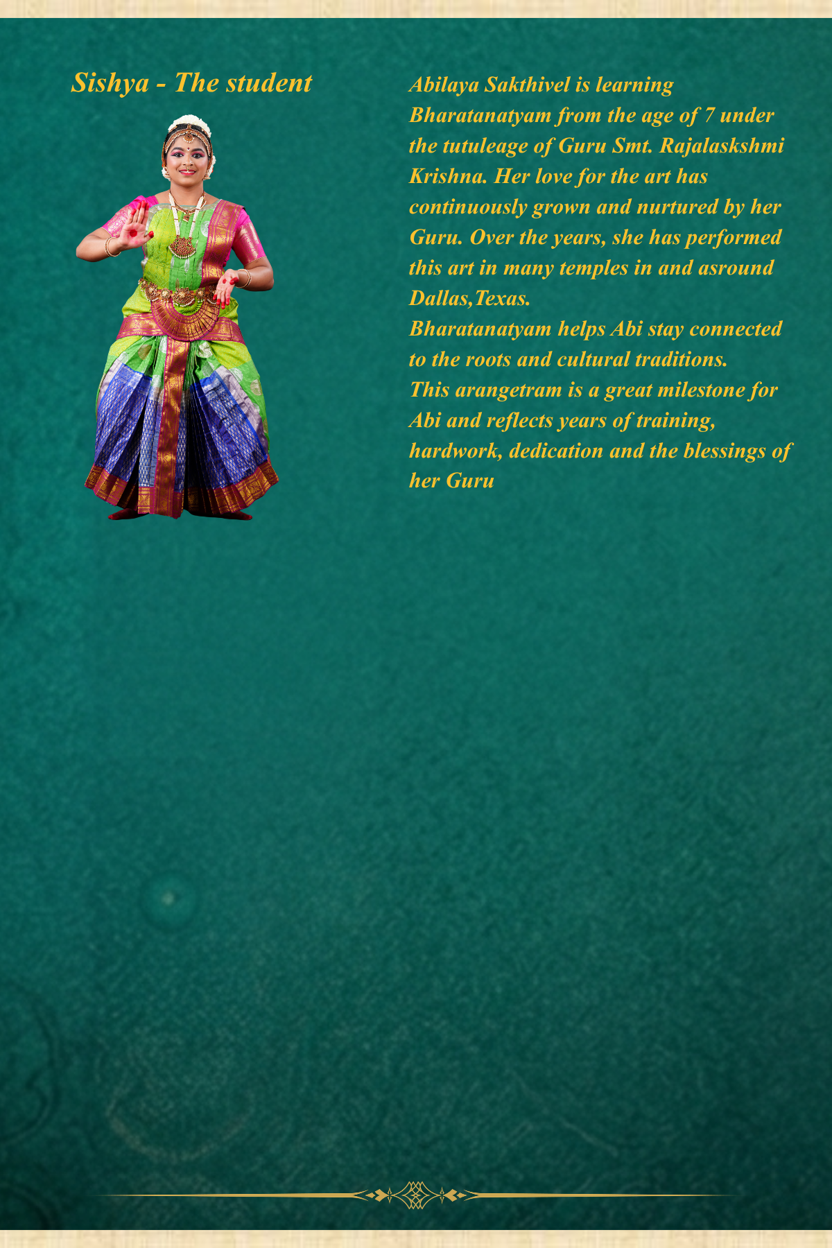 Sishya program brochure